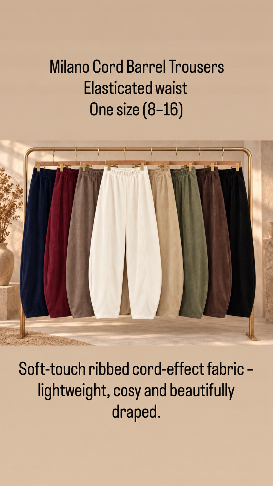 Milano barrel leg trousers