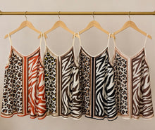 Animal print satin vest top