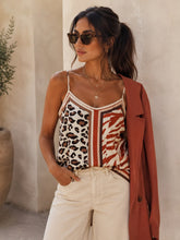 Animal print satin vest top